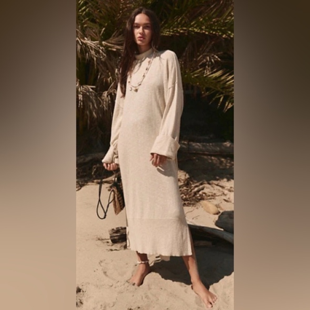 Free People Cream Midi Dress